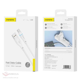 Kabel USB-A do USB-C Foneng X101 3A, 1,2m (biały)