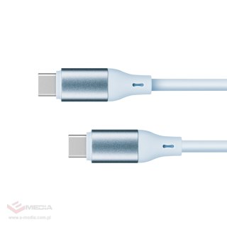 Kabel USB typu C - USB typu C 100 W 1 m silikonowy niebieski Kruger&Matz Basic