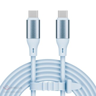 Kabel USB typu C - USB typu C 100 W 1 m silikonowy niebieski Kruger&Matz Basic