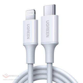 Kabel ładowania USB-C do Lightning UGREEN, PD 3A, 0,5m 	US171(biały)