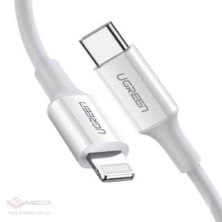 Kabel ładowania USB-C do Lightning UGREEN, PD 3A, 0,5m 	US171(biały)