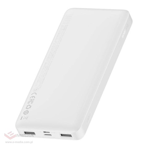 Powerbank Baseus Bipow 10000mAh, 2xUSB, USB-C, 15W (biały)