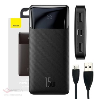 Powerbank Baseus Bipow 10000mAh, 2xUSB, USB-C, 15W (czarny)