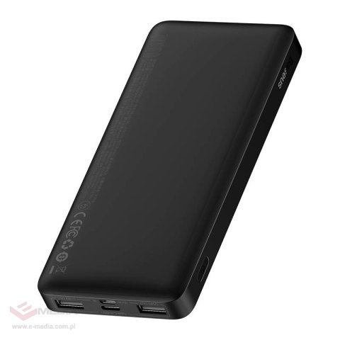 Powerbank Baseus Bipow 10000mAh, 2xUSB, USB-C, 15W (czarny)