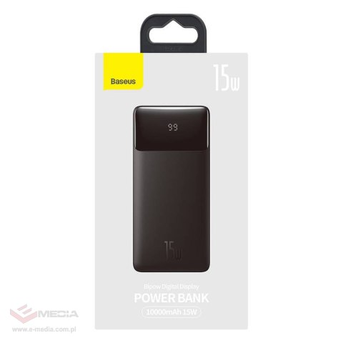 Powerbank Baseus Bipow 10000mAh, 2xUSB, USB-C, 15W (czarny)