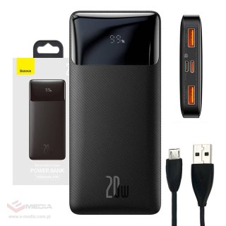 Powerbank Baseus Bipow 10000mAh, 2xUSB, USB-C, 20W (czarny)