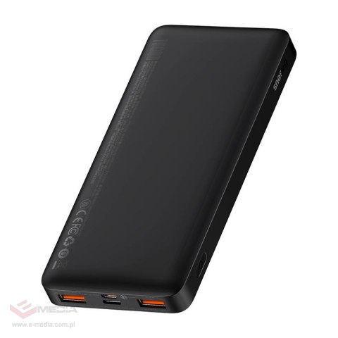 Powerbank Baseus Bipow 10000mAh, 2xUSB, USB-C, 20W (czarny)