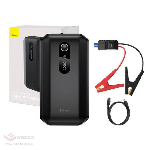 Powerbank / Rozrusznik Baseus Super Energy Car Jump Starter, 10000mAh, 1000A, USB (czarny)