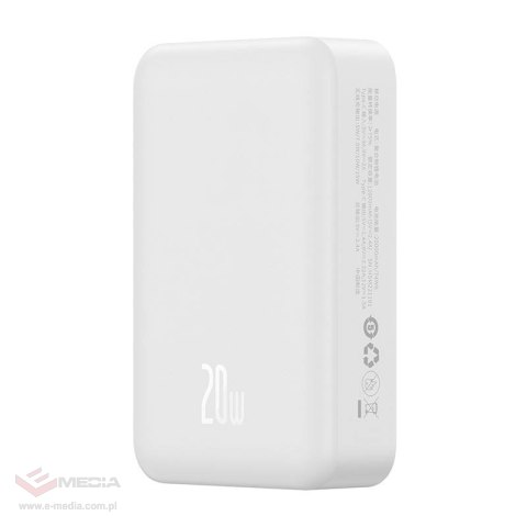 Powerbank magnetyczny Baseus Magnetic Mini 20000mAh, USB-C 20W MagSafe (biały)