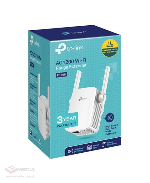 TP-LINK RE305 Dwuzakresowy wzmacniacz sygnału (repeater) / punkt dostępowy AC1200