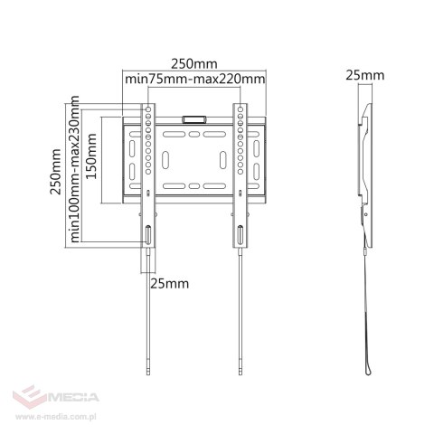 Uchwyt naścienny uniwersalny do LED TV (23-42") LP42-22F