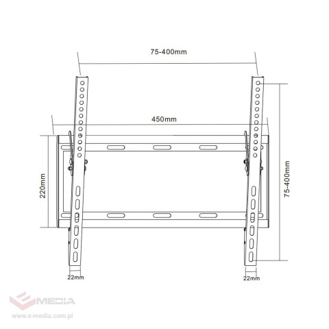 Uchwyt naścienny uniwersalny do LED TV (26-55") LP34-44T regulacja w pionie