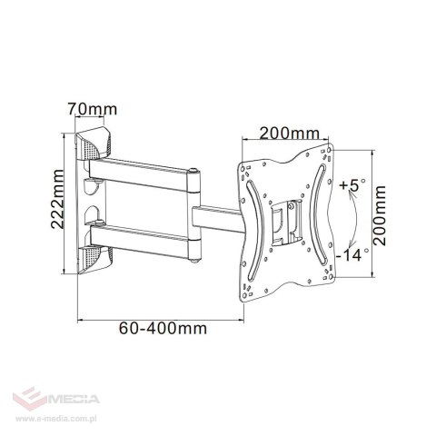 Uniwersalny uchwyt TV 13"-42" regulacja w pionie i w poziomie