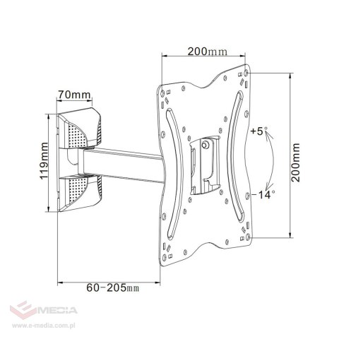 Uniwersalny uchwyt TV 13"-42" regulacja w pionie i w poziomie