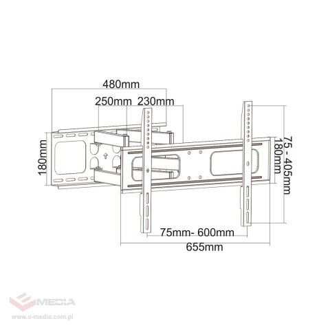 Uniwersalny uchwyt TV 37"-80" regulacja w pionie i poziomie (UPA36-466)