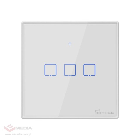 Dotykowy włącznik światła WiFi + RF 433 Sonoff T2 EU TX (3-kanałowy)