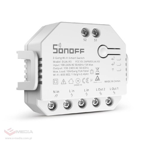 Inteligentny przełącznik WiFi Sonoff Dual R3