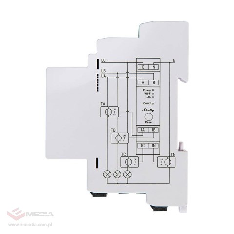 2-kierunkowy miernik zużycia energii elektrycznej Shelly PRO 3EM 120A WIFI