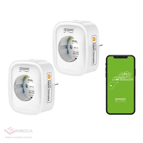 Inteligentne gniazdko WiFi Gosund SP1-H, 2 sztuki (HomeKit) (dwupak) 16A