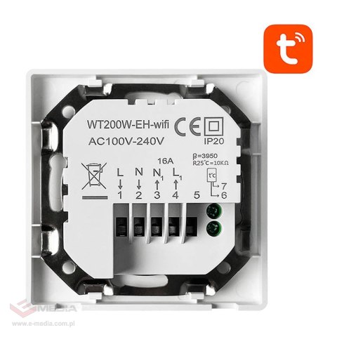 Inteligentny termostat Avatto WT200-16A-W ogrzewanie elektryczne 16A WiFi TUYA