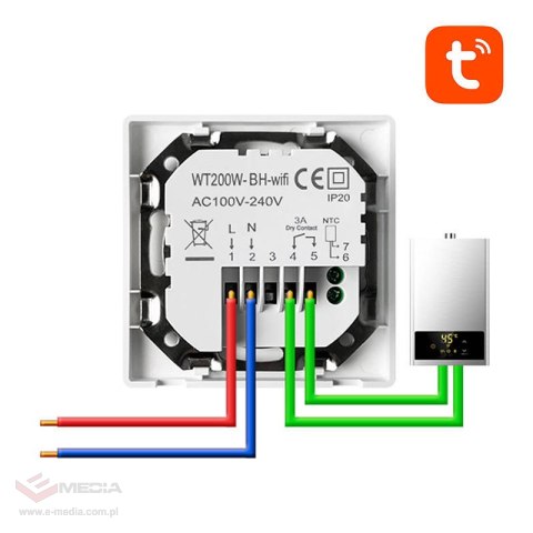 Inteligentny termostat Avatto WT200-BH-3A-W Bojler 3A WiFi TUYA