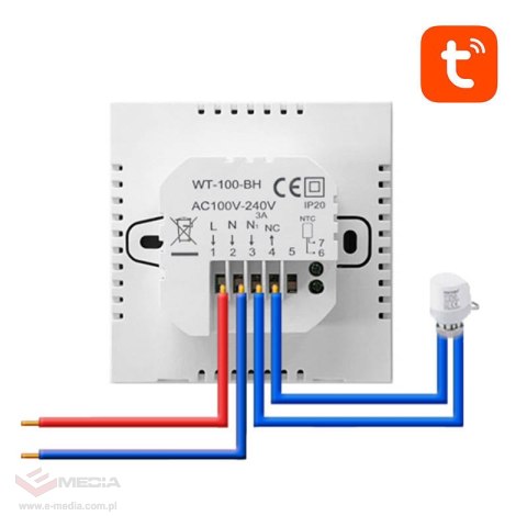 Inteligentny termostat Avatto ZWT100 podgrzewacz wody 3A ZigBee TUYA