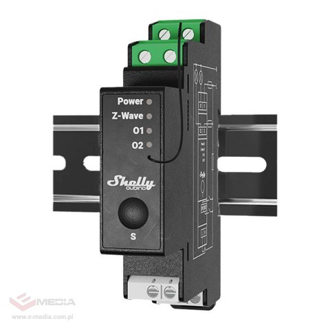 2-kanałowy przekaźnik na szynę DIN z pomiarem energii Shelly Qubino Pro 2PM Z-Wave