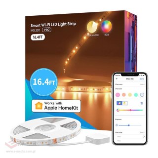 Inteligentna taśma LED RGBWW Wi-Fi 5 metrów Meross MSL320 (Homekit)