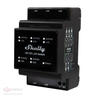 Przełącznik Ethernet z 5 portami RJ45 Shelly LAN Switch