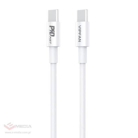 Ładowarka sieciowa VFAN E04, USB-C, 20W, QC 3.0 + kabel USB-C (biała)