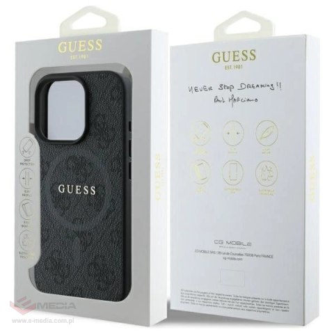 Etui Guess 4G Ring Classic Logo MagSafe na iPhone 16 Pro Max - czarne