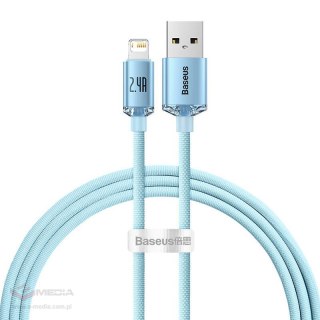 Kabel USB do iP Baseus Crystal Shine, 2.4A, 1.2m (niebieski)