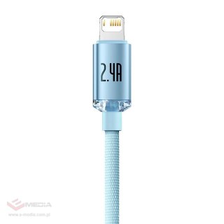Kabel USB do iP Baseus Crystal Shine, 2.4A, 1.2m (niebieski)