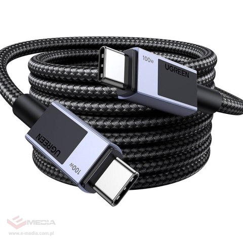 Kabel UGREEN L512 USB-C-USB-C 0.5m 100W 5A (czarny)