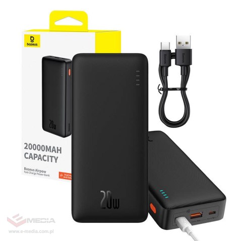 Powerbank Baseus Airpow 20000mAh 20W (czarny)