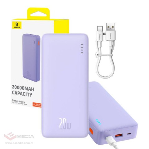 Powerbank Baseus Airpow 20000mAh 20W (fioletowy)