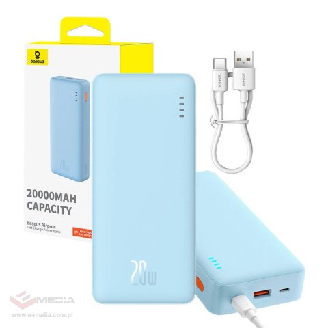 Powerbank Baseus Airpow 20000mAh 20W (niebieski)