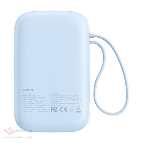 Powerbank Baseus QPow 2 10000mAh 30W 2xUSB-C (niebieski)