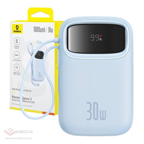 Powerbank Baseus QPow 2 10000mAh 30W 2xUSB-C (niebieski)