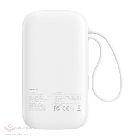 Powerbank Baseus QPow 2 20000mAh 30W 2xUSB-C (biały)