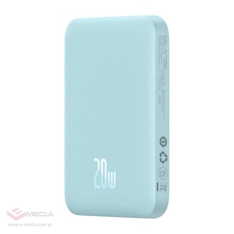 Powerbank magnetyczny Baseus Magnetic Mini 6000mAh, USB-C 20W MagSafe (niebieski)