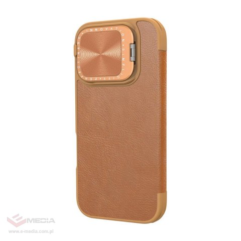 Etui Nillkin Qin Prop Leather iPhone 16 (brązowy)