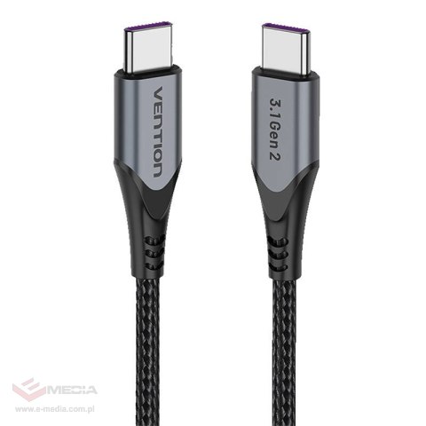 Kabel USB-C do USB-C 100W Vention TAHHD 5A 0.5m USB 3.1 Gen2 4K (szary)