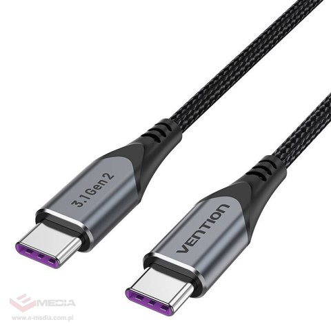 Kabel USB-C do USB-C 100W Vention TAHHD 5A 0.5m USB 3.1 Gen2 4K (szary)