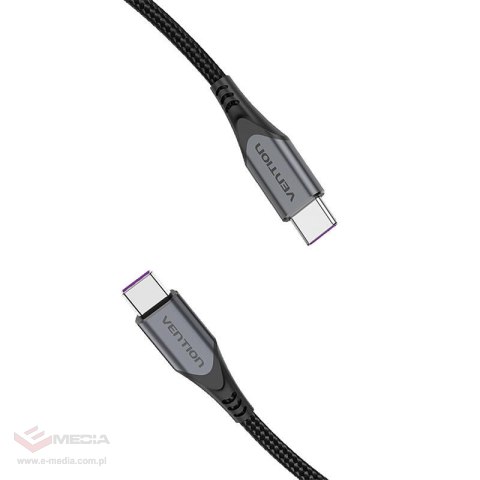 Kabel USB-C do USB-C 100W Vention TAHHD 5A 0.5m USB 3.1 Gen2 4K (szary)