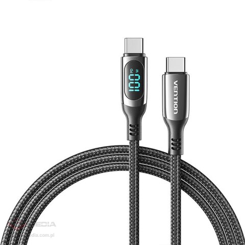 Kabel USB Vention TAYBAV USB 2.0 C-C 100 W 5A 1.2M (czarny)