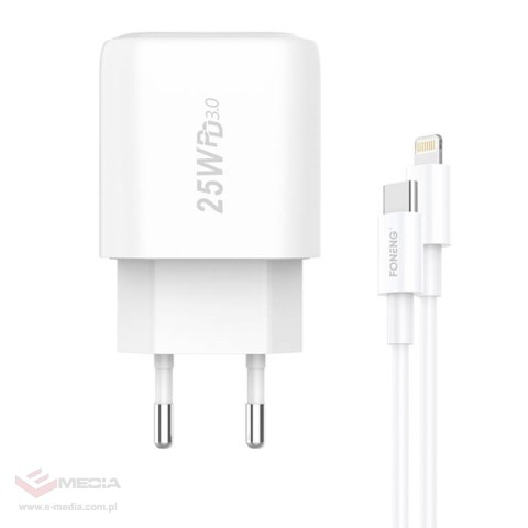 Ładowarka sieciowa Foneng EU40 + kabel Typ-C do Lightning 25W