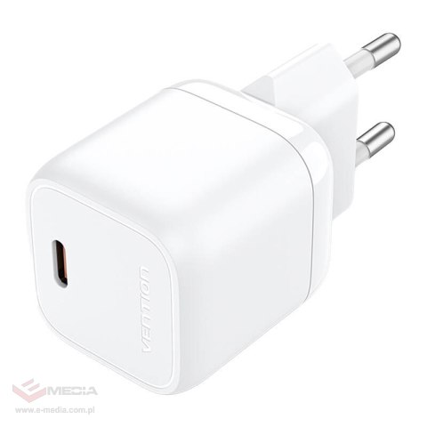 Ładowarka sieciowa Vention FAKW0-EU USB-C GaN (30W) (biała)