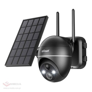 Bezprzewodowa kamera zewnętrzna WiFi 5MP ieGeek ZS-GX4S czarna z panelem solarnym