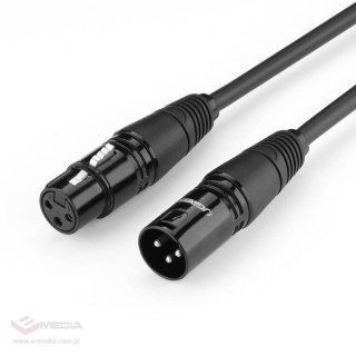 Kabel XLR żeński do XLR męski UGREEN 20710B - 2m (czarny)